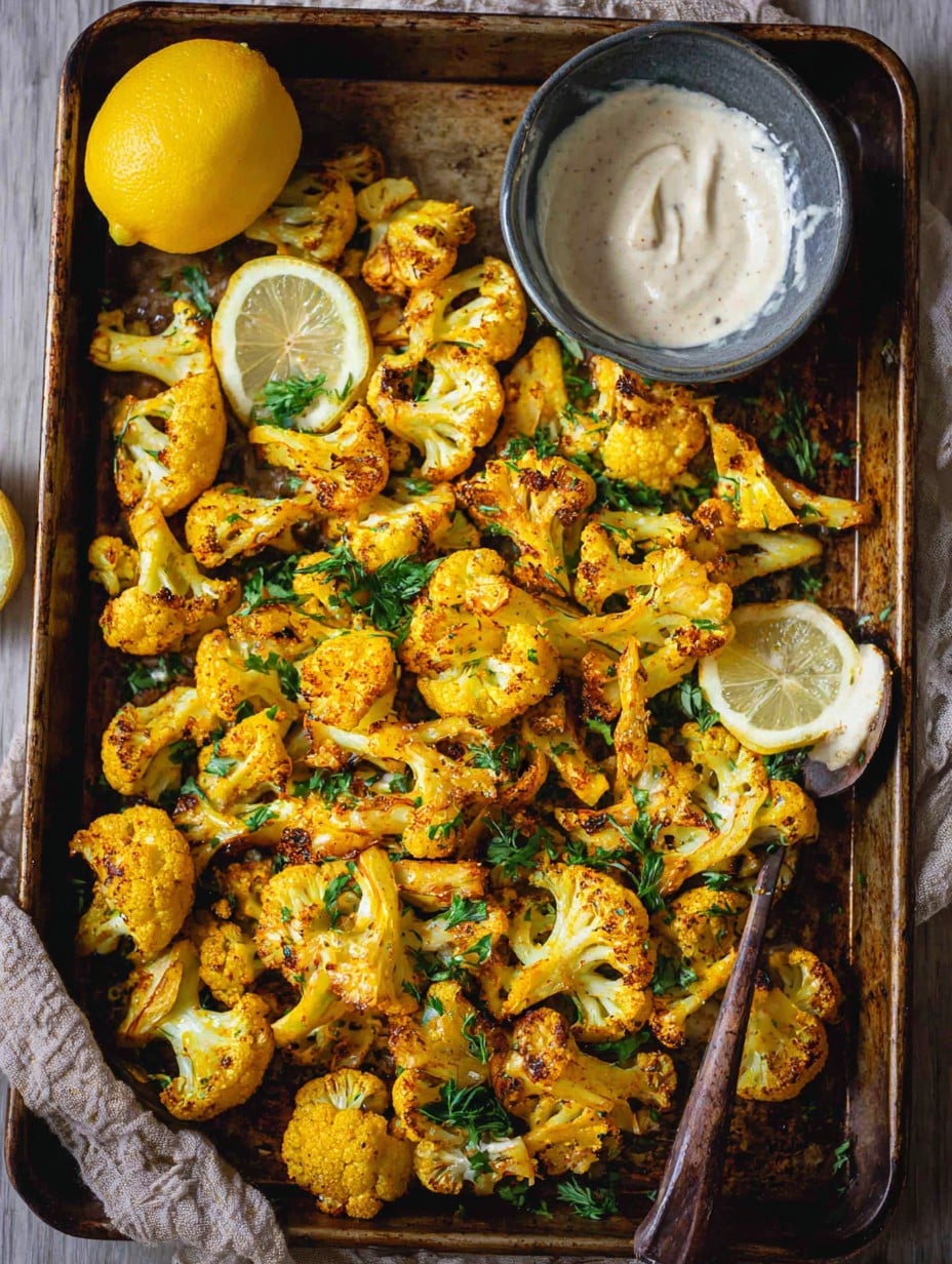 Turmeric Roasted Cauliflower With Tahini