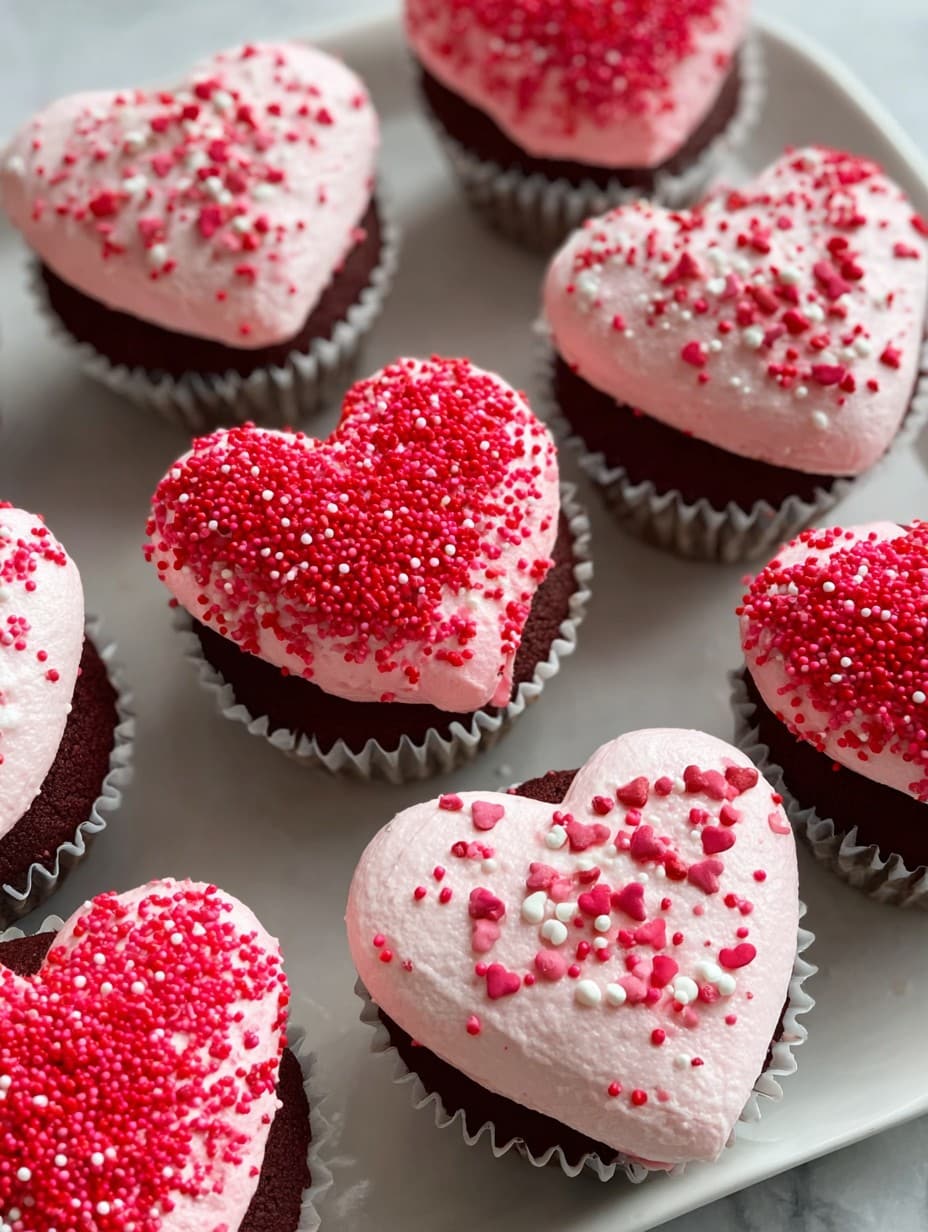 Valentine’s Day Heart-Shaped Cupcakes
