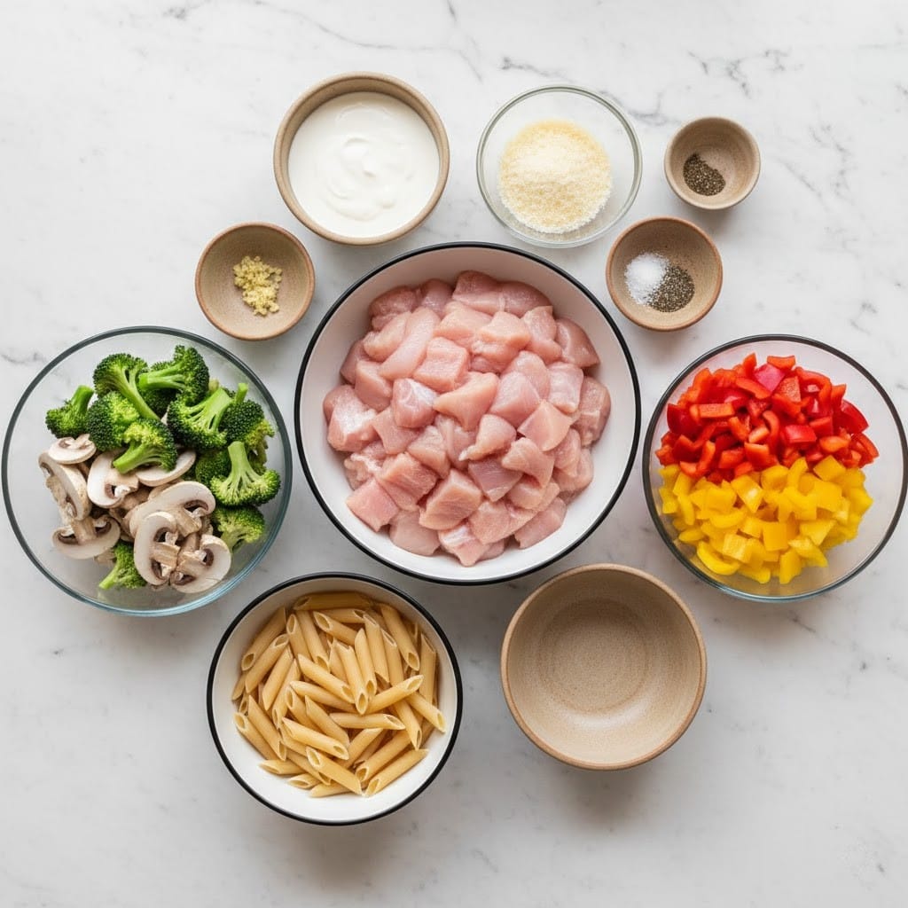 15. Easy Make-Ahead Chicken & Veggie Alfredo Freezer Meal
