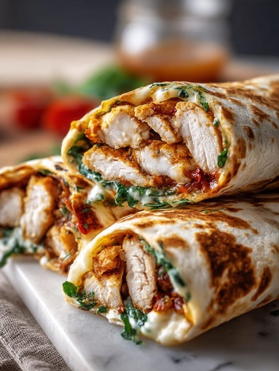 Air Fryer Chicken & Mozzarella Wraps