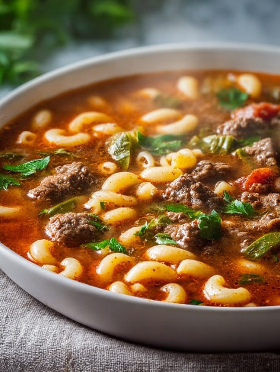 Beef and Macaroni Soup