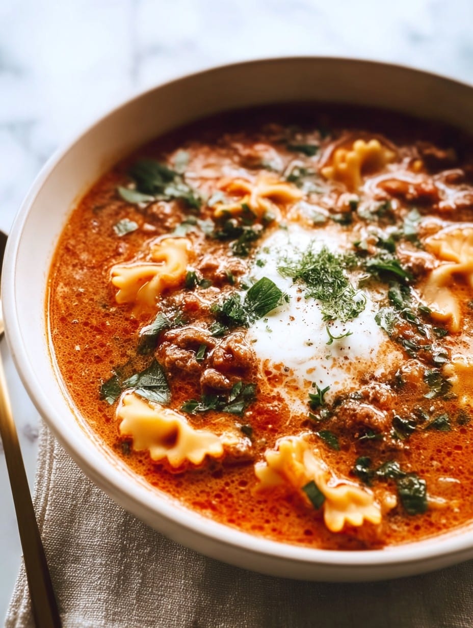 BEST EVER One-Pot Lasagna Soup Recipe!
