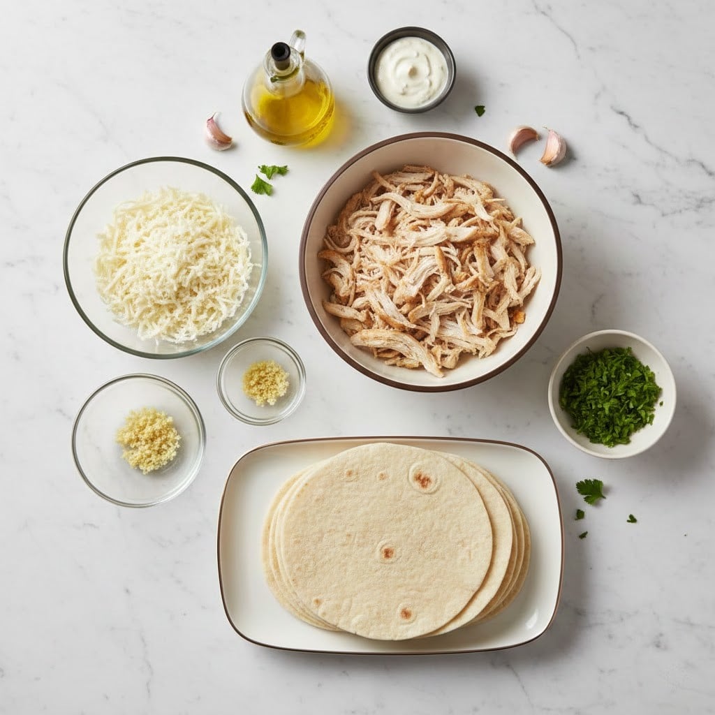 Cheesy Garlic Chicken Wraps