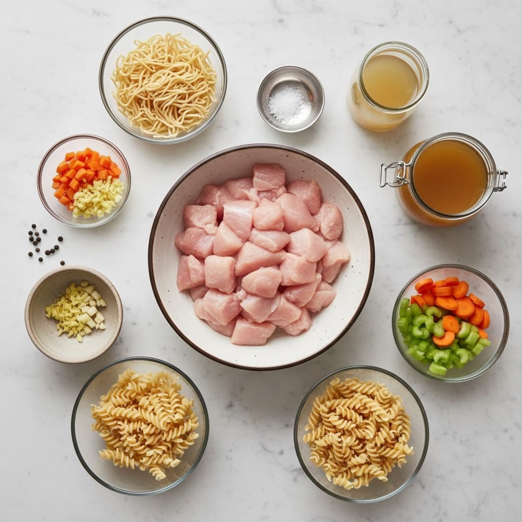 Classic Ginger Garlic Chicken Noodle Soup
