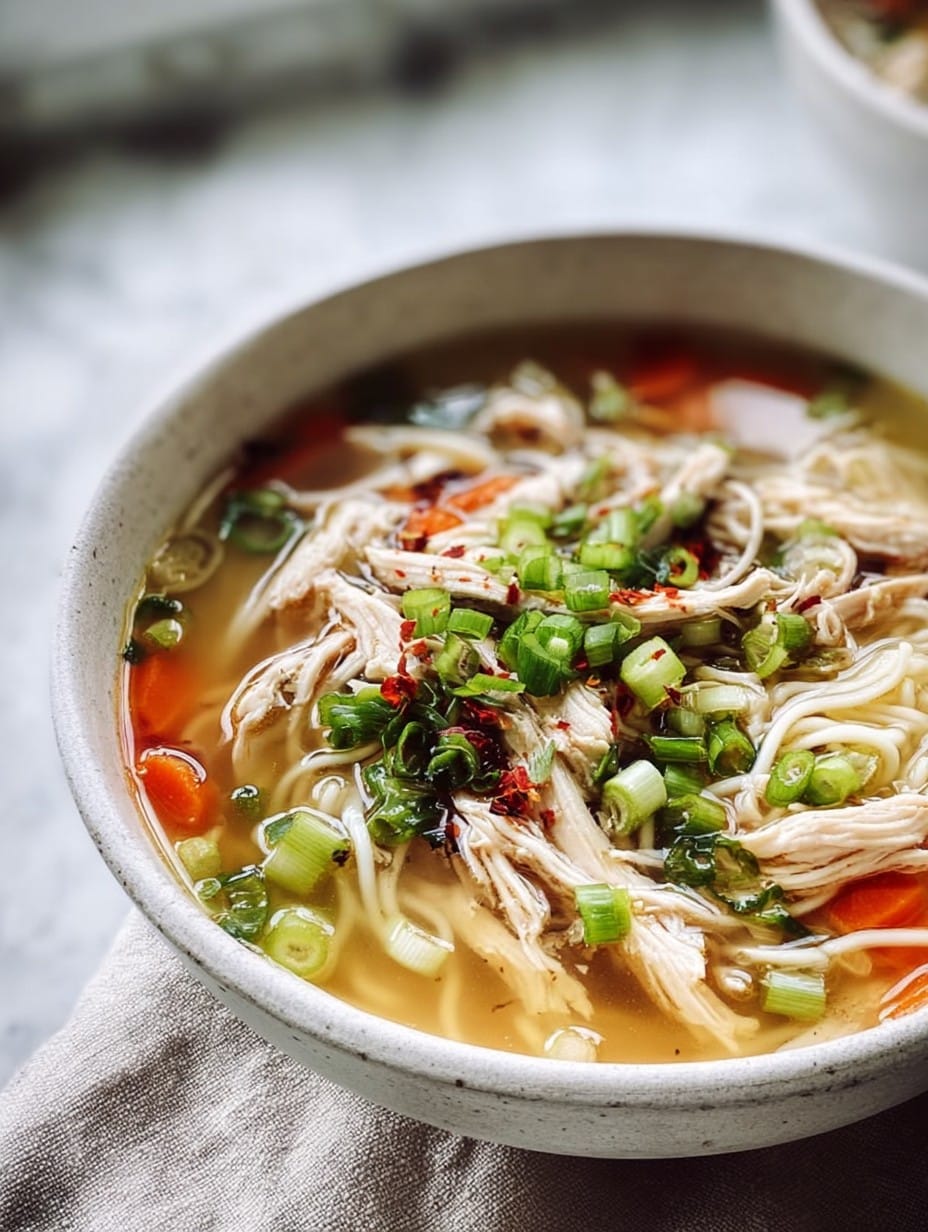 Classic Ginger Garlic Chicken Noodle Soup
