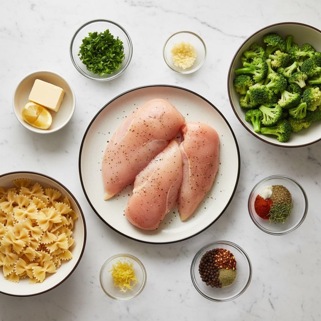 Cowboy Butter Lemon Bowtie Chicken with Broccoli Recipe