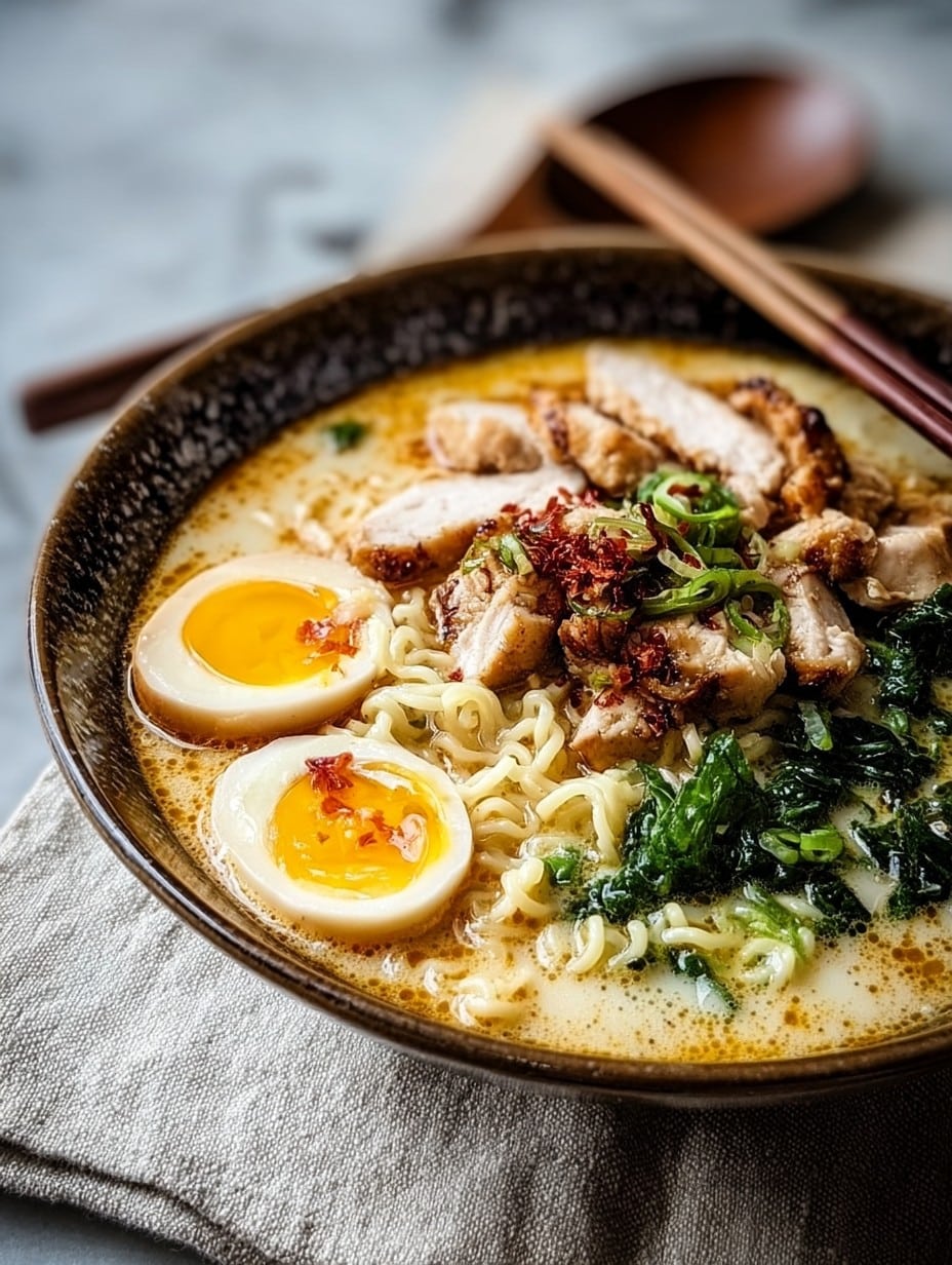 Creamy Garlic Chicken Ramen