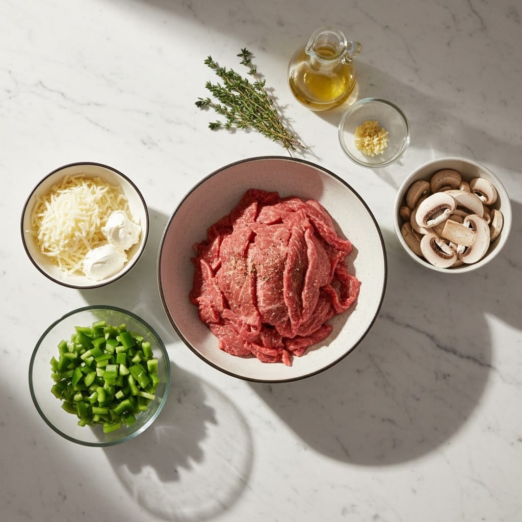 Creamy Keto Philly Cheesesteak Skillet