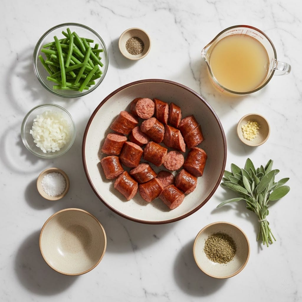 Crockpot Sausage & Green Beans: The Mystery Herb