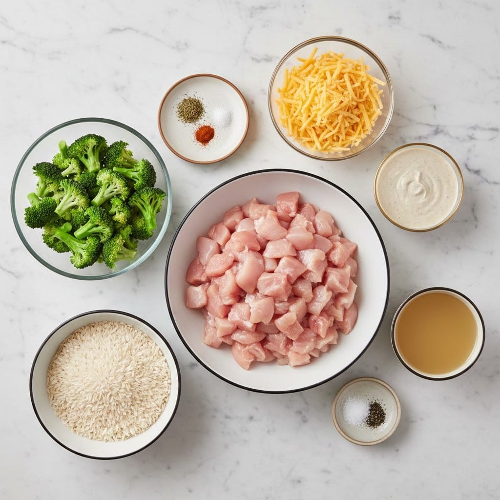 Easy Cheesy Broccoli Chicken & Rice Freezer Meal Prep