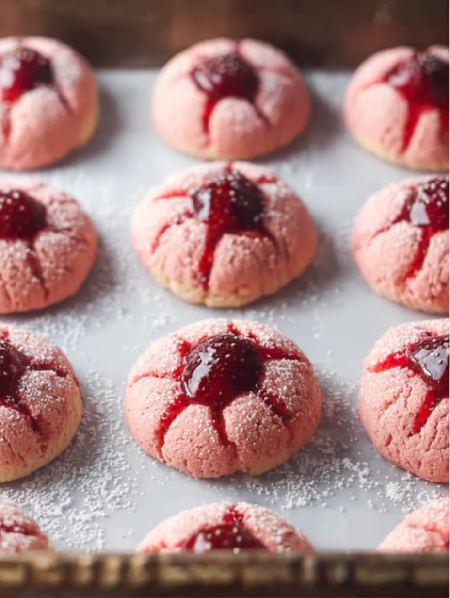 Easy Strawberry Kiss Cookies
