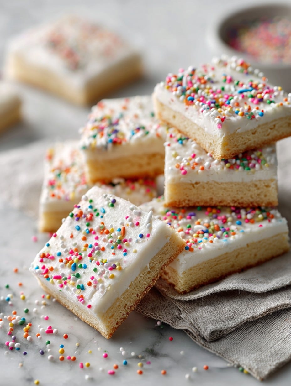 Frosted Sugar Cookie Bars with Sprinkles
