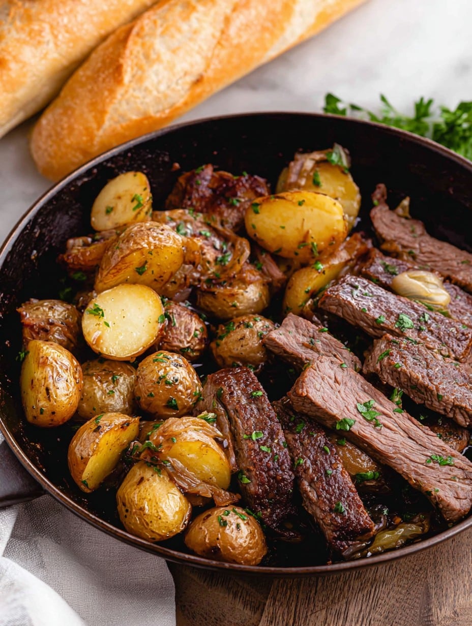 Garlic Butter Steak And Potatoes Skillet