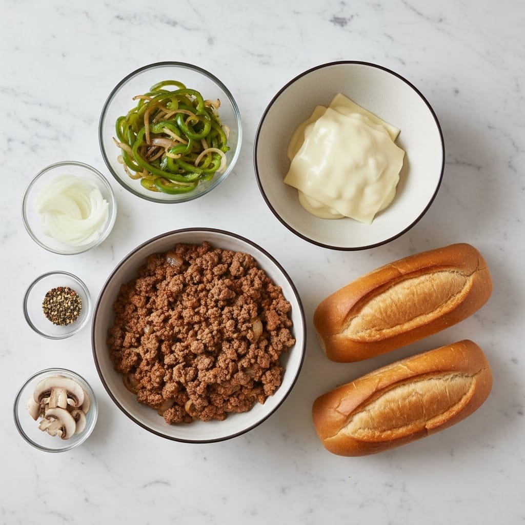 Ground Beef Philly Cheesesteaks