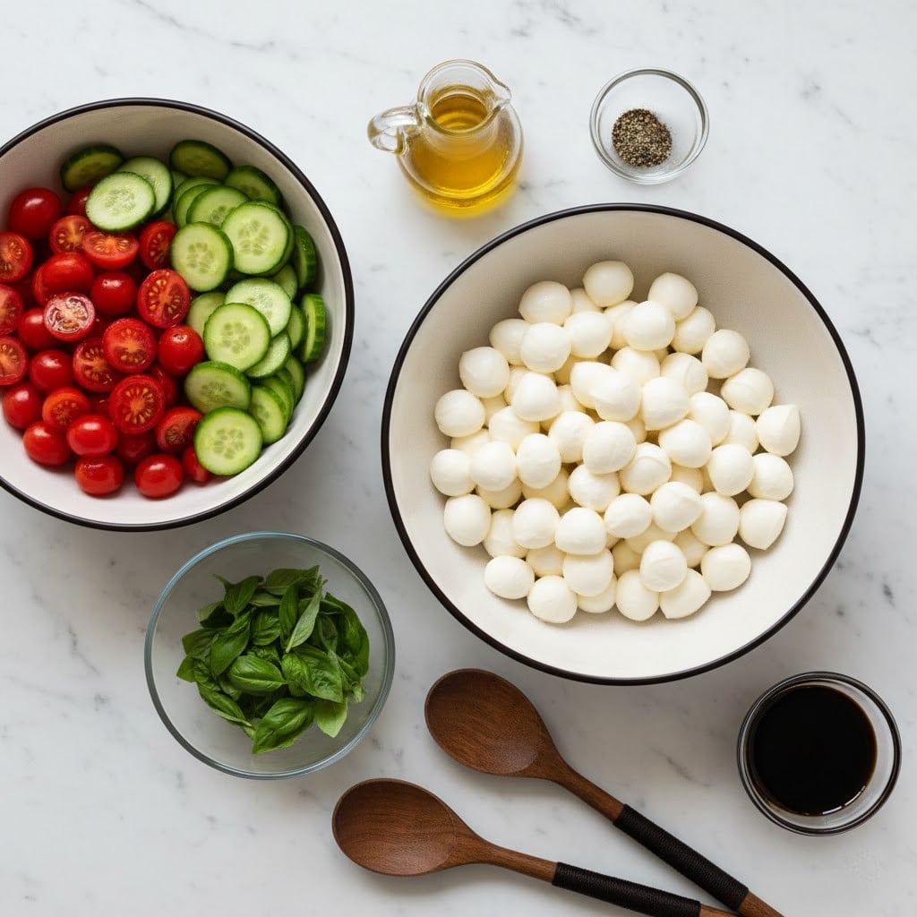 Juicy Cucumber Caprese Salad