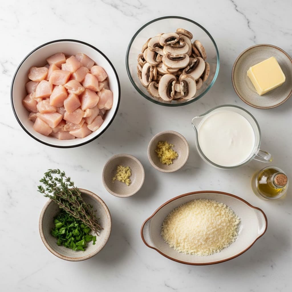 Keto Garlic Mushroom Chicken Casserole