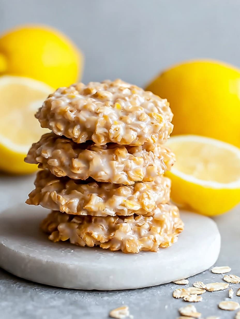 Lemon Oatmeal No-Bake Cookies