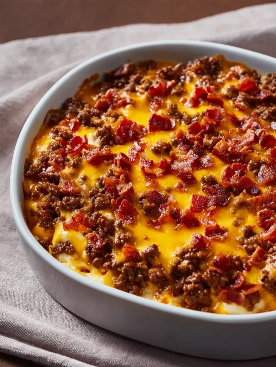 Low-Carb Bacon Cheeseburger Casserole