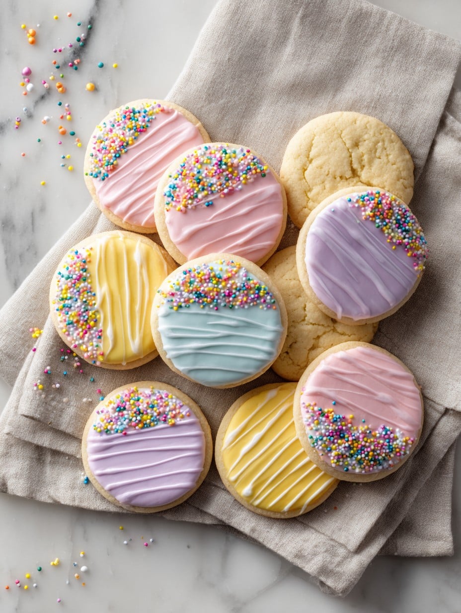 Pastel Decorated Sugar Cookies for Spring