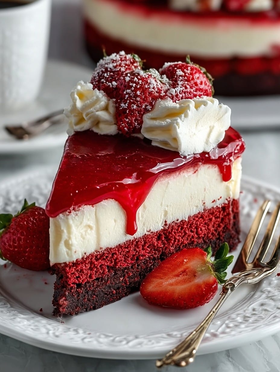 Red Velvet Strawberry Cheesecake Recipe