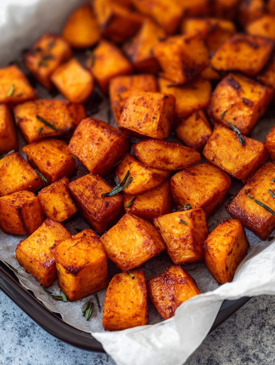 Roasted Sweet Potato Cubes