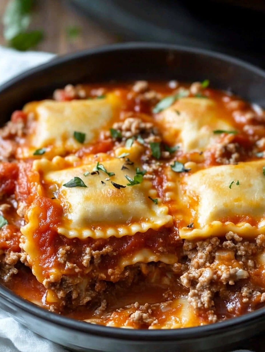 Secret Crockpot Ravioli Lasagna for Families
