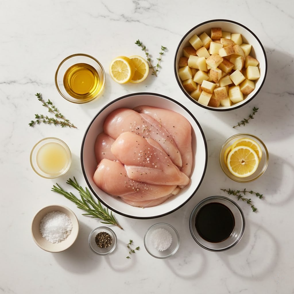 Sheet Pan Lemon Balsamic Chicken and Potatoes