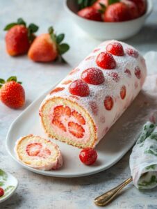 the secret to a gorgeous strawberry cake roll for show stopping desserts with the pattern baked in 0 20260221 003909