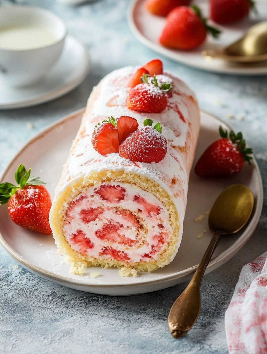The Secret to a Gorgeous Strawberry Cake Roll for Show-Stopping Desserts (With the Pattern Baked In)