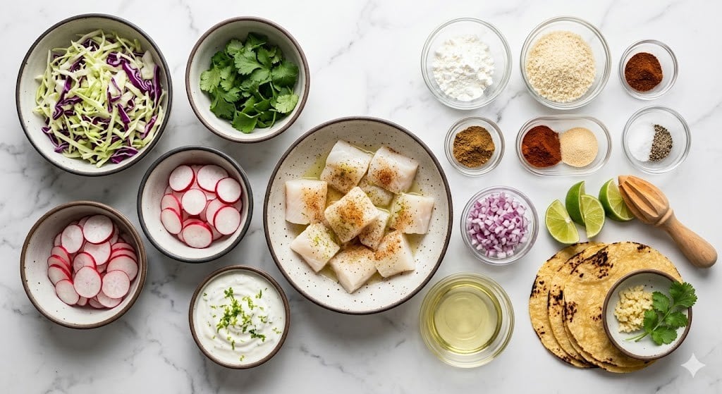 Air Fryer Fish Tacos with Cilantro Lime Slaw