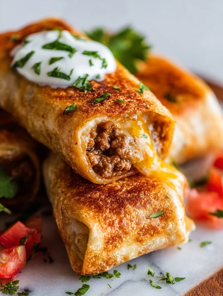 Beef and Cheese Chimichangas