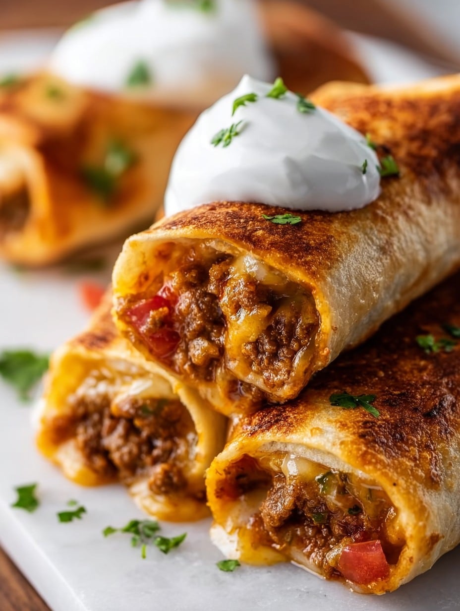 Beef and Cheese Chimichangas