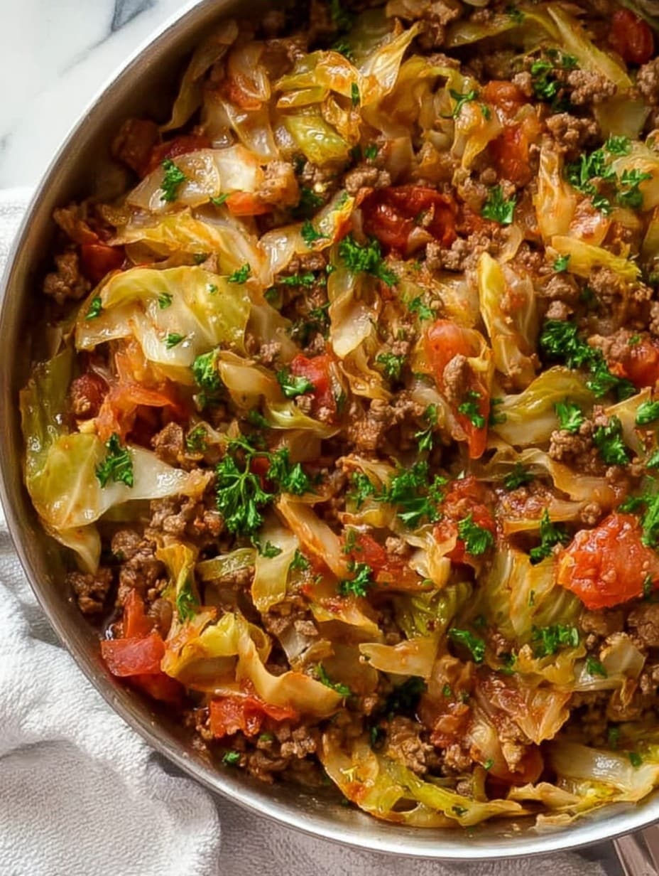 Cabbage Roll Skillet (Easy Keto Ground Beef Dinner Recipe)