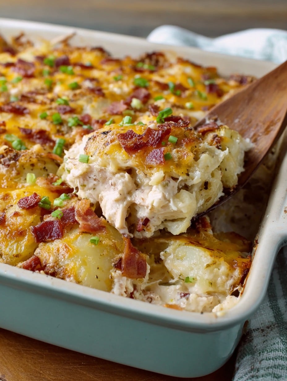Chicken Bacon Ranch Potato Bake