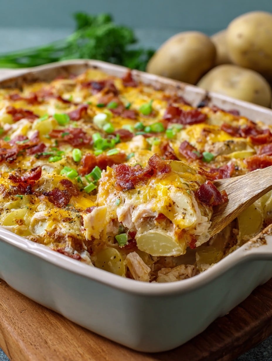 Chicken Bacon Ranch Potato Bake