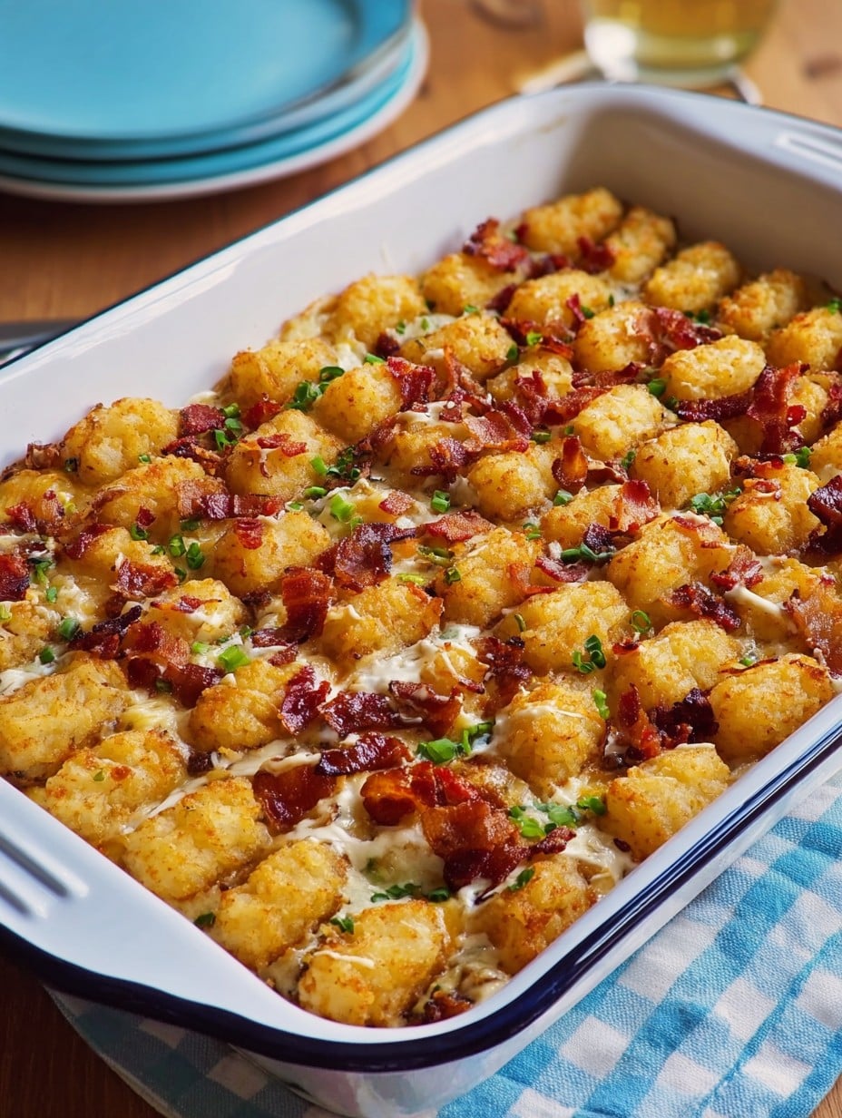 Chicken Bacon Ranch Tater Tot Casserole