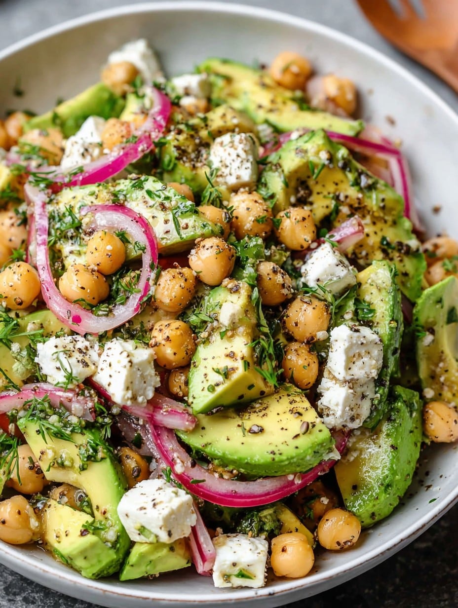 Chickpea Feta Avocado Salad
