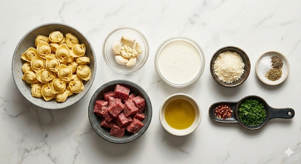 Cracked Garlic Steak Tortellini in Creamhouse Sauce Bliss