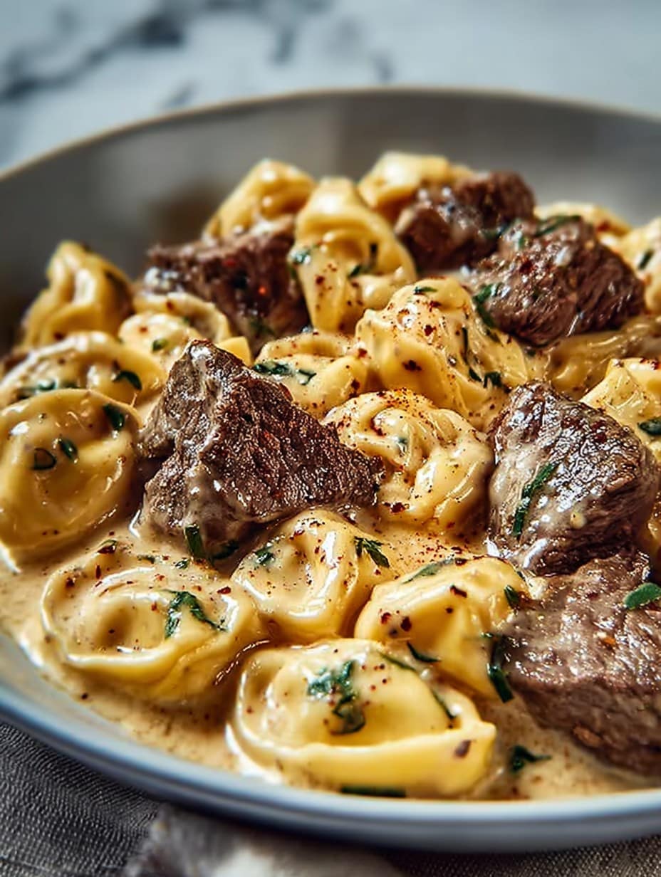 Cracked Garlic Steak Tortellini in Creamhouse Sauce Bliss