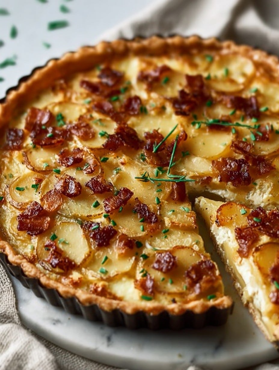 Creamy Irish Potato Pie with Crispy Bacon Delight