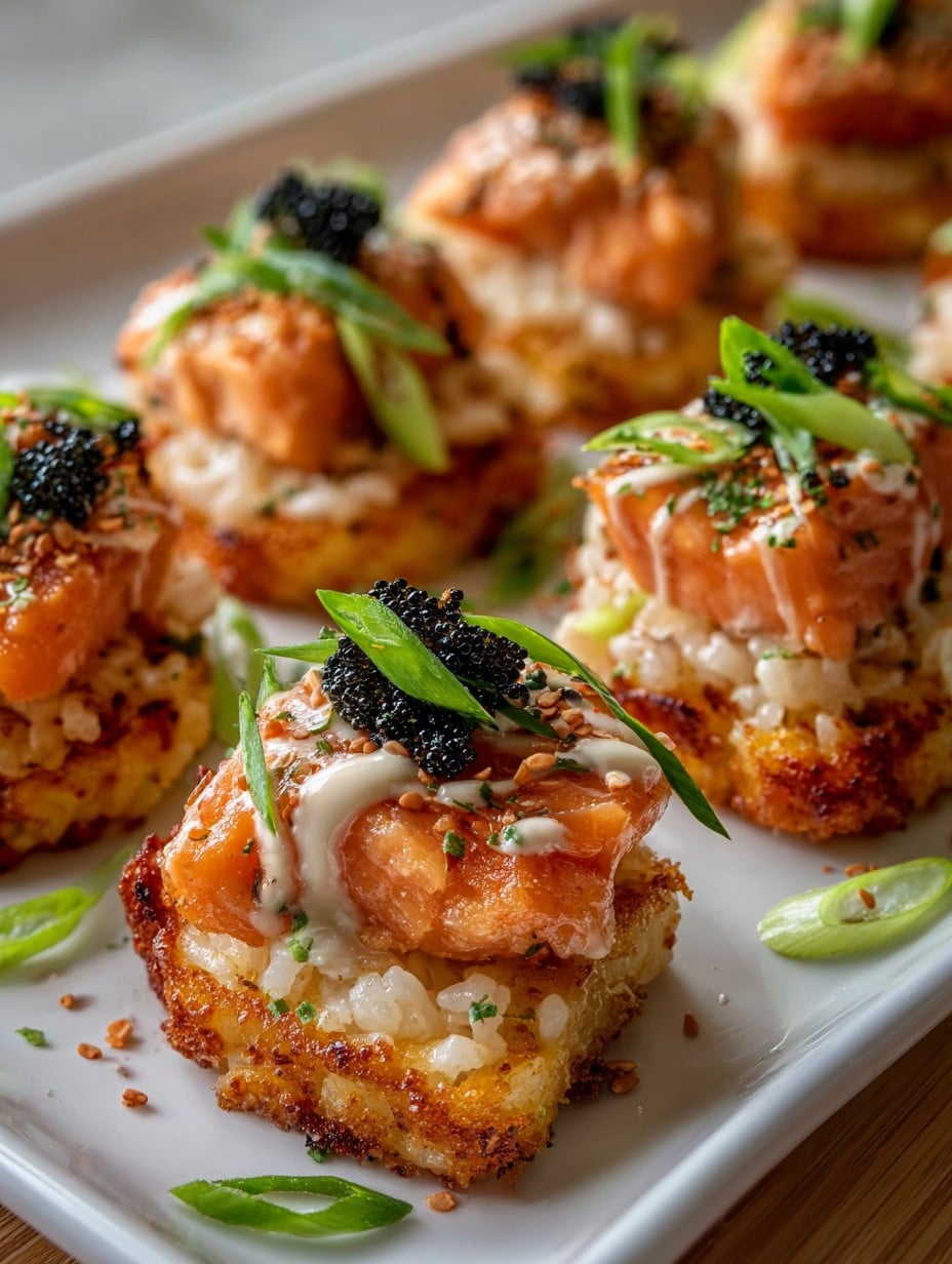 Crispy Rice Salmon Appetizer