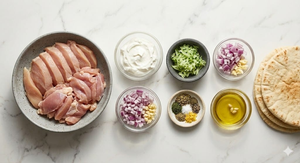 Crockpot Greek Chicken Pitas with Tzatziki