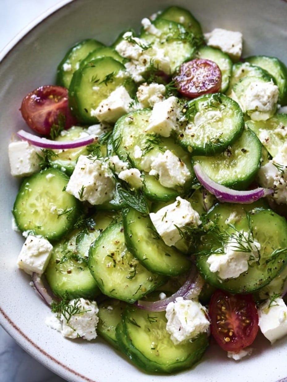 Cucumber Feta Salad with Lemon Greek Vinaigrette