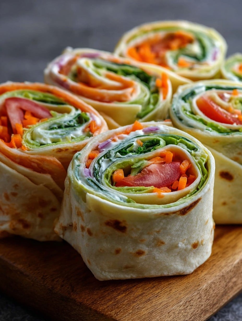 Fresh Vegetable Tortilla Roll Ups Recipe