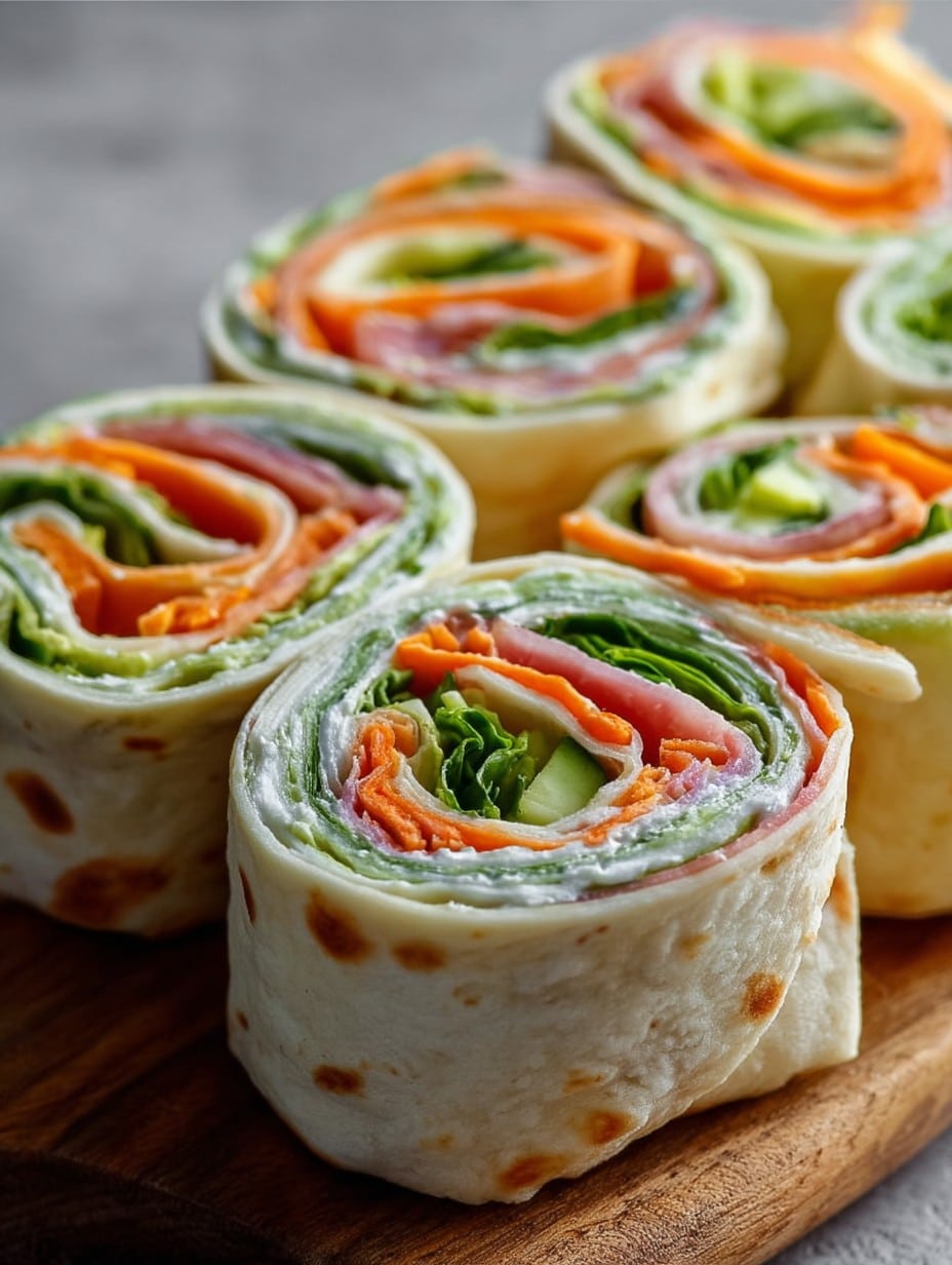 Fresh Vegetable Tortilla Roll Ups Recipe