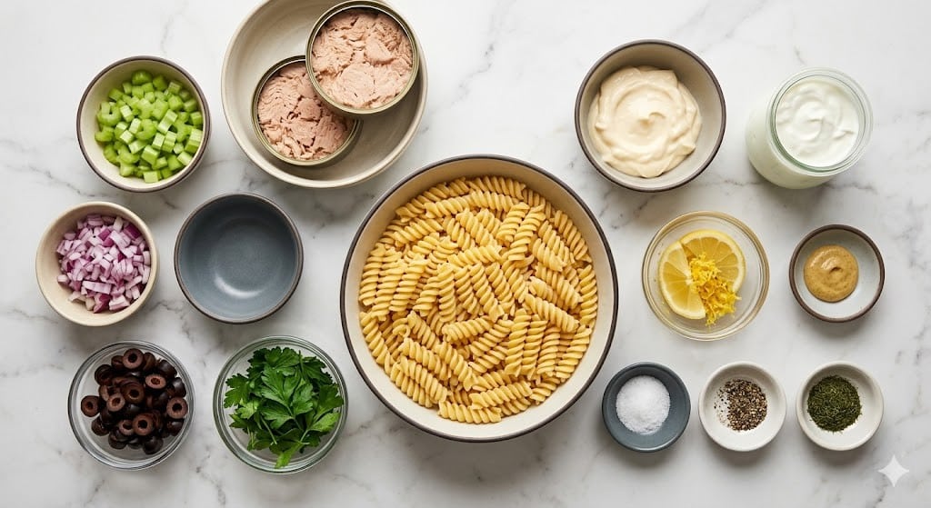 High Protein Tuna Pasta Salad