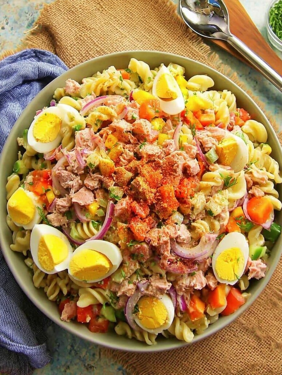 High Protein Tuna Pasta Salad