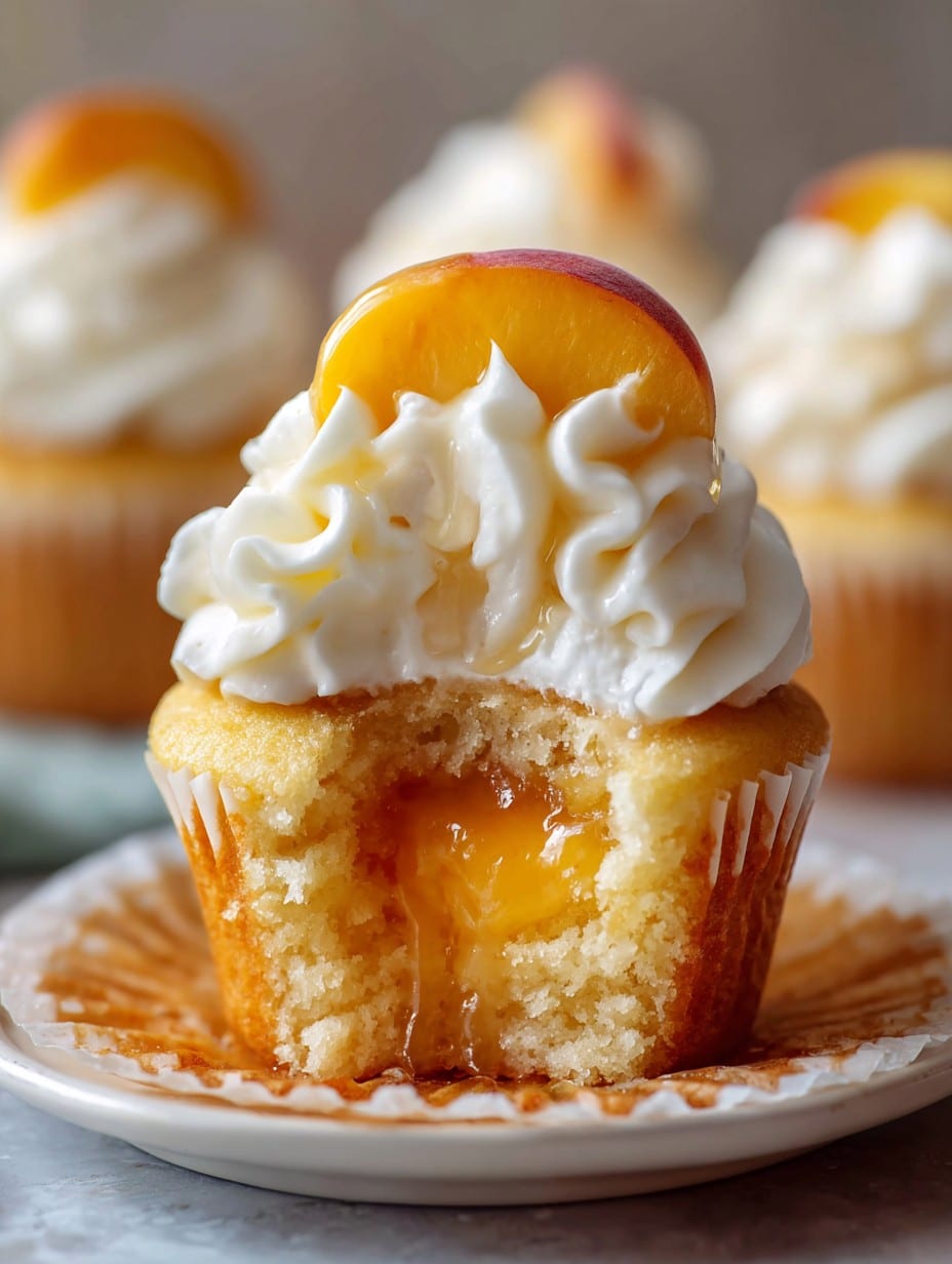 Honey Peach Cream Cheese Cupcakes That Scream Summer Delight