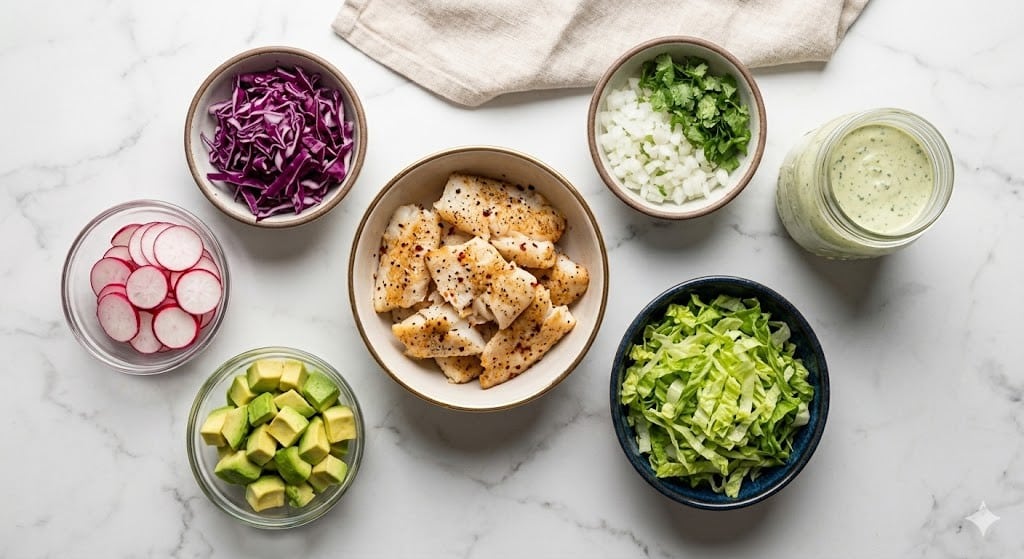 Low-Carb Fish Taco Bowls