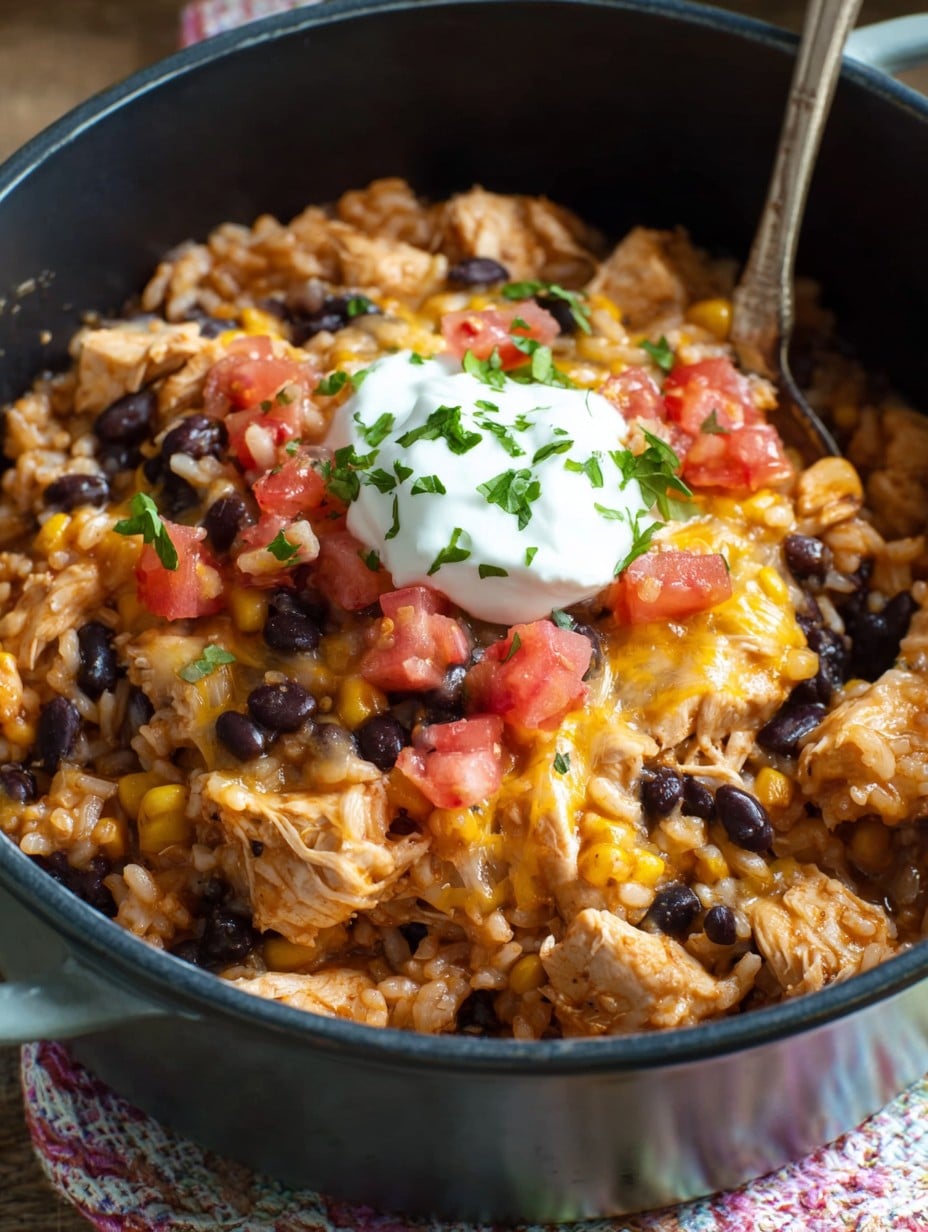 One-Pot BBQ Chicken Burrito Bowls